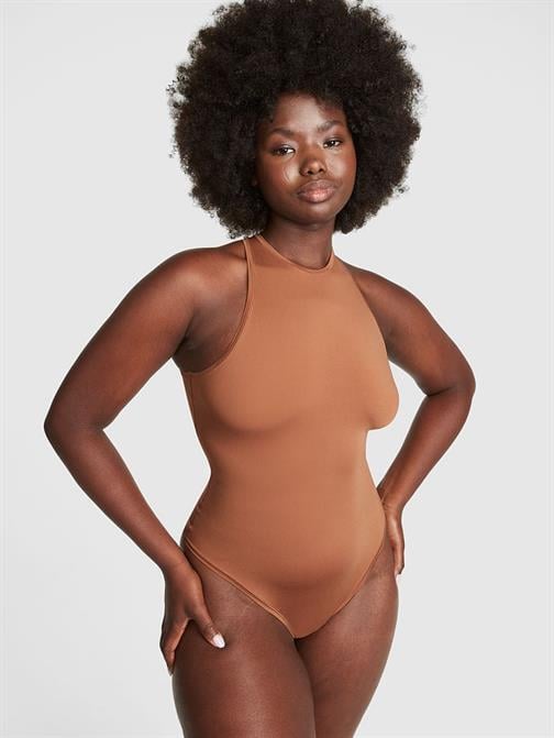 Base Dik Yaka Esnek Bodysuit