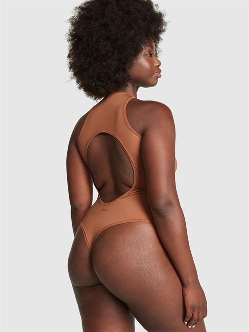 Base Dik Yaka Esnek Bodysuit