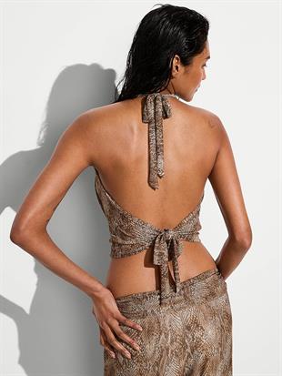 Beachwear Balıkçı Yaka Askılı Bluz