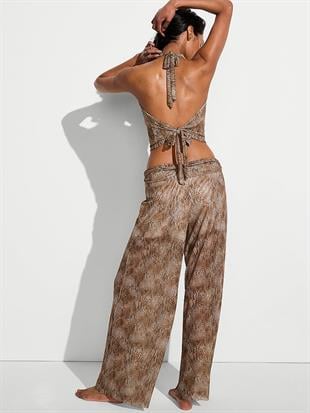 Beachwear Beli Katlanabilen Tül Pantolon