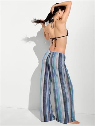 Beachwear Işıltılı Triko Bol Paça Pantolon