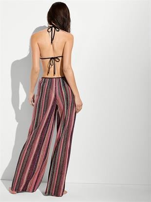 Beachwear Işıltılı Triko Bol Paça Pantolon
