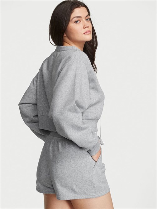 Bisiklet Yaka Bağlama Detaylı Pamuklu Sweatshirt