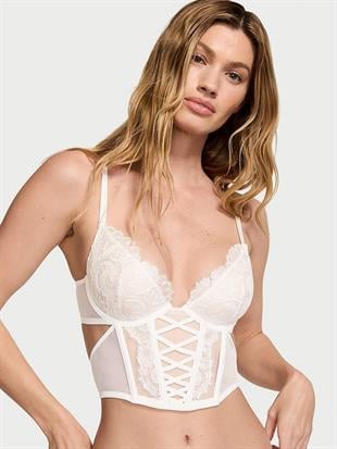 Boho Çiçek İşlemeli Demi Büstiyer