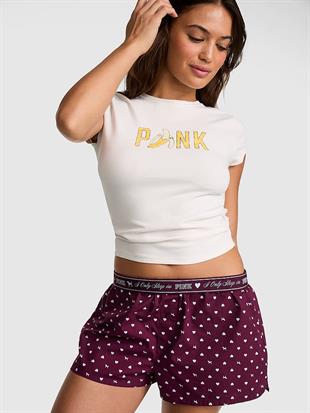 Bol Kesim Boyfriend Pijama Şortu