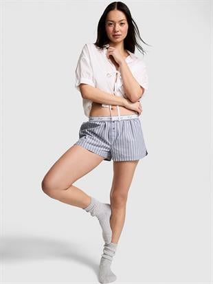 Bol Kesimli Pamuklu Pijama Şortu