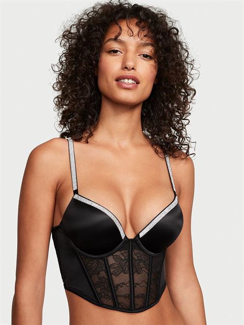 Bombshell 2 Beden Büyük Gösteren Işıltılı Askılı Push-Up Büstiyer
