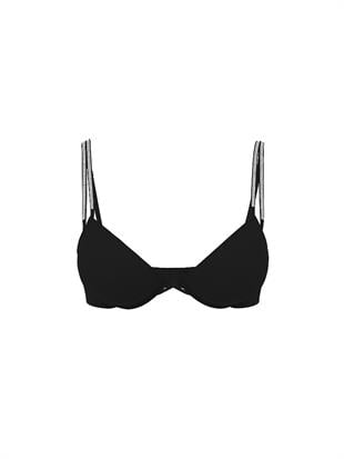 Bombshell 2 Beden Büyük Gösteren Işıltılı Askılı Push-Up Sütyen