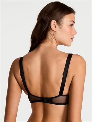 Bombshell İki Beden Büyük Gösteren Işıltılı Askılı Dantelli Push-Up Sütyen