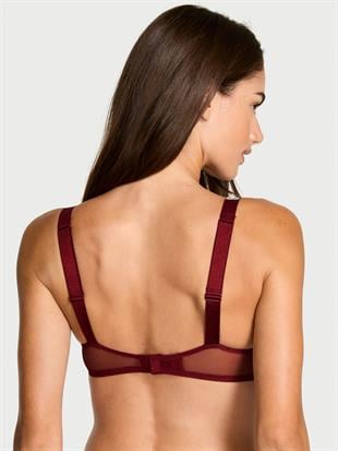 Bombshell İki Beden Büyük Gösteren Işıltılı Askılı Dantelli Push-Up Sütyen