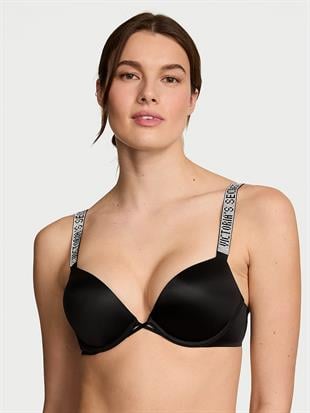Bombshell Işıltılı Askılı 2 Beden Büyük Gösteren Push-Up Sütyen