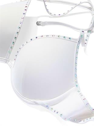 Bridal Işıltılı Askılı Push Up Bikini Üstü