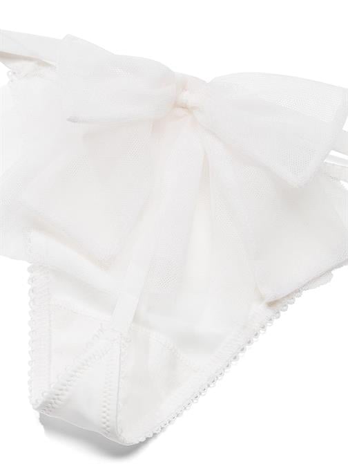 Bridal Tül Duvaklı Fiyonklu V-String Külot