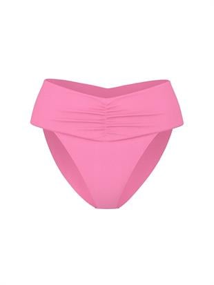 Büzgü Detaylı Yüksek Bel Bikini Altı