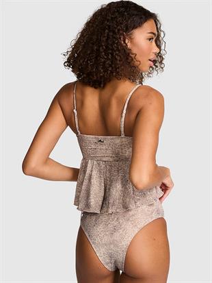 Büzgülü Fırfırlı Tankini Üst