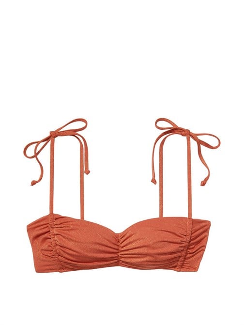 Büzgülü Işıltılı Bralette Bikini Üstü