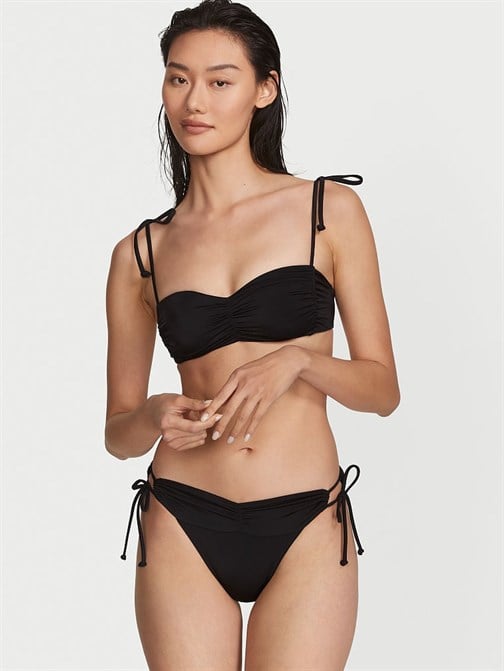 Büzgülü Işıltılı Bralette Bikini Üstü
