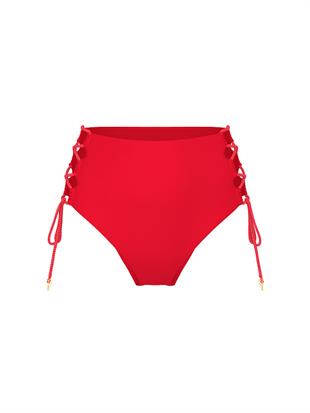 Büzgülü Yüksek Bel Cheeky Bikini Altı