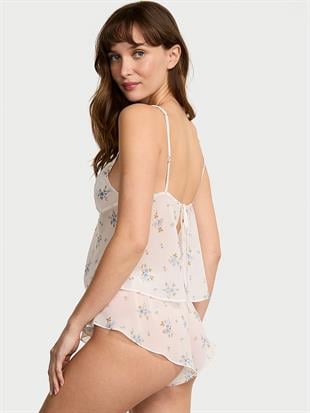 Çiçek Desenli Şifon Atlet Takımı