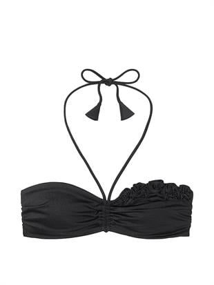 Çiçek Detaylı Bandeau Bikini Üstü
