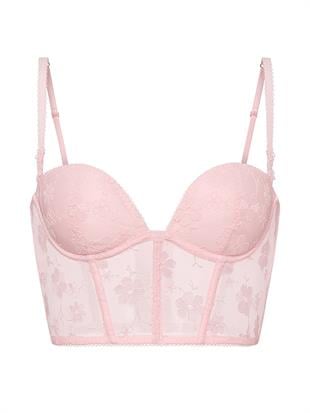 Çiçek İşlemeli Dekolteli Korse