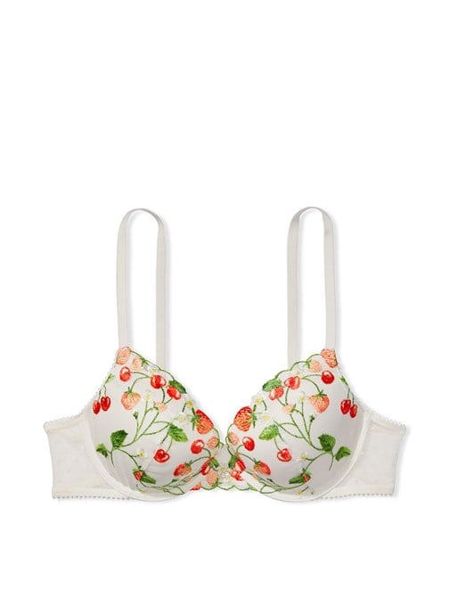 Çilek Nakışlı Push-Up Sütyen