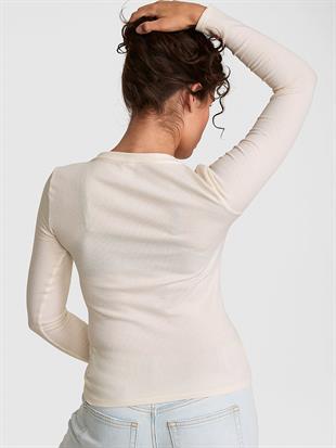 Çıtçıtlı Uzun Kollu Henley Üst