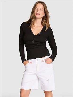 Çıtçıtlı Uzun Kollu Henley Üst