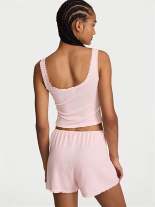 Çizgili Kısa Bluz ve Şort Takımı