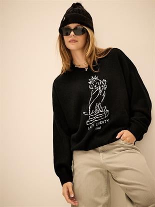 Collegiate Yuvarlak Yaka Kazak