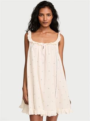 Cotton Dream Dantelli Askılı Kısa Gecelik