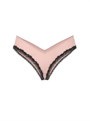 Dantel Kenarlı Derin Bacak Kesim Cheeky Külot