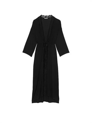 Dantel Kenarlı Uzun Sabahlık