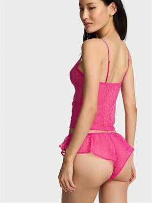 Dantelli Askılı Bluz ve Fırfırlı Şort Takımı