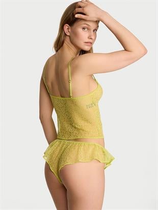 Dantelli Askılı Bluz ve Fırfırlı Şort Takımı