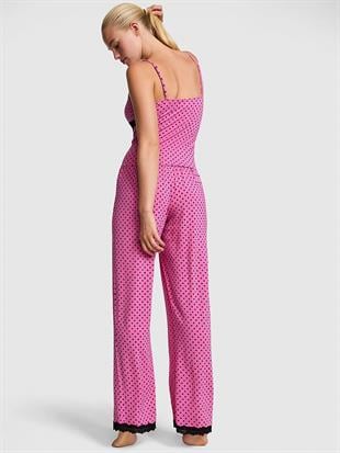 Dantelli Askılı Üst ve Alt Pijama Takımı