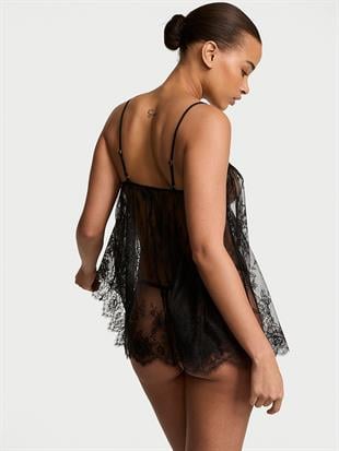 Dantelli Düz Yaka Babydoll Takımı