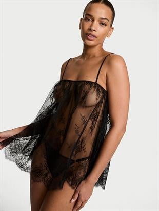 Dantelli Düz Yaka Babydoll Takımı