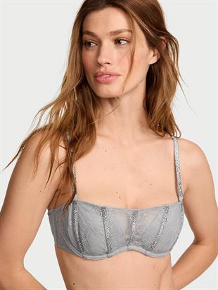 Dantelli Gradyan Işıltılı Bandeau Sütyen