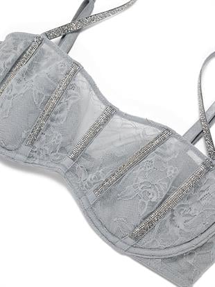 Dantelli Gradyan Işıltılı Bandeau Sütyen