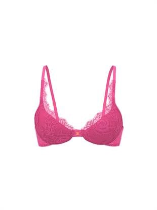 Dantelli Hafif Dolgu Destekli Dekolteli Demi Sütyen