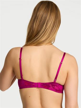 Dantelli Hafif Dolgu Destekli Plunge Demi Sütyen