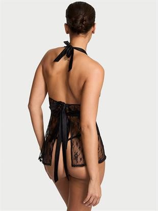 Dantelli İşlemeli Önlük Ve Babydoll Takımı