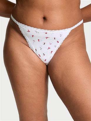 Dantelli Pamuklu V-String Külot