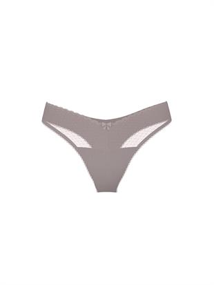 Dantelli Pointelle Derin Bacak Kesim Scoop Tanga