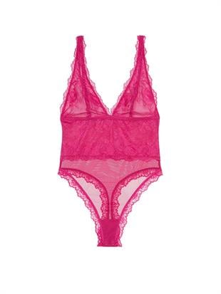 Dantelli Şifon Derin V Yaka Teddy