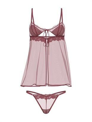 Dantelli Üçgen Babydoll Takımı