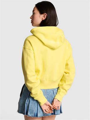 Dar Kesim Fermuarlı Kapüşonlu Sweatshirt