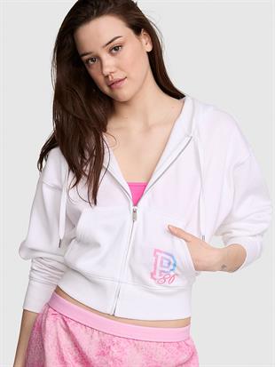 Dar Kesim Fermuarlı Kapüşonlu Sweatshirt