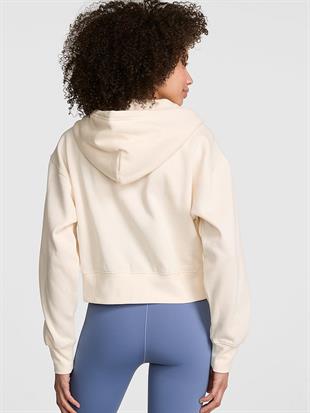 Dar Kesim Fermuarlı Kapüşonlu Sweatshirt